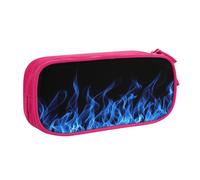 EdsfFehs Cassa blu della matita della chiusura lampo di doppio strato della stampa della fiamma di grande capacità, multi portatile del, rosa, Taglia unica, Set di zaini per la scuola