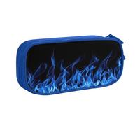 EdsfFehs Cassa blu della matita della chiusura lampo di doppio strato della stampa della fiamma di grande capacità, multi portatile del, Blu, Taglia unica, Set di zaini per la scuola