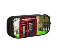 EdsfFehs Cassa britannica della cassa della chiusura lampo di doppio strato della stampa della cabina telefonica di grande capacità, multi scomparto portatile, Nero , Taglia unica, Set di zaini per la