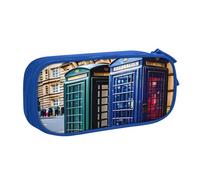 EdsfFehs Cassa britannica della cassa della chiusura lampo di doppio strato della stampa della cabina telefonica di grande capacità, multi scomparto portatile, Blu, Taglia unica, Set di zaini per la