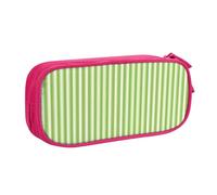 EdsfFehs Cassa classica della matita della chiusura lampo di doppio strato della stampa a righe verdi di grande capacità, multi scomparto portatile, rosa, Taglia unica, Set di zaini per la scuola