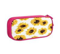 EdsfFehs Cassa di matita della chiusura lampo di doppio strato della stampa del girasole di grande capacità, multi portatile del, rosa, Taglia unica, Set di zaini per la scuola