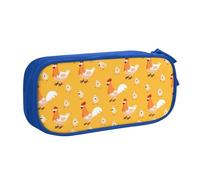 EdsfFehs Cassa di matita della chiusura lampo di doppio strato della stampa del pulcino del pollo di grande capacità, multi portatile del, Blu, Taglia unica, Set di zaini per la scuola