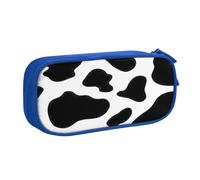 EdsfFehs Cassa di matita della chiusura lampo di doppio strato della stampa del punto della mucca di grande capacità, multi portatile, Blu, Taglia unica, Set di zaini per la scuola
