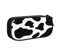 EdsfFehs Cassa di matita della chiusura lampo di doppio strato della stampa del punto della mucca di grande capacità, multi portatile, Nero , Taglia unica, Set di zaini per la scuola