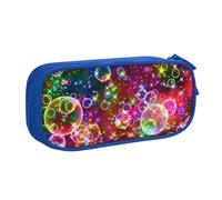 EdsfFehs Cassa di matita della chiusura lampo di doppio strato della stampa della bolla di colore di grande capacità, multi, Blu, Taglia unica, Set di zaini per la scuola