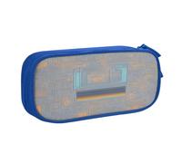EdsfFehs Cassa di matita della chiusura lampo di doppio strato della stampa di codice di programmazione di grande capacità, multi portatile, Blu, Taglia unica, Set di zaini per la scuola