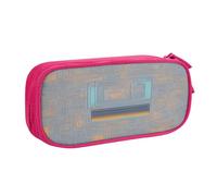 EdsfFehs Cassa di matita della chiusura lampo di doppio strato della stampa di codice di programmazione di grande capacità, multi portatile, rosa, Taglia unica, Set di zaini per la scuola