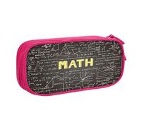 EdsfFehs Cassa di matita della chiusura lampo di doppio strato della stampa di matematica della scuola di grande capacità, multi, rosa, Taglia unica, Set di zaini per la scuola