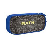 EdsfFehs Cassa di matita della chiusura lampo di doppio strato della stampa di matematica della scuola di grande capacità, multi, Blu, Taglia unica, Set di zaini per la scuola