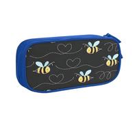 EdsfFehs Cassa di matita della chiusura lampo di doppio strato della stampa di volo dell'ape di grande capacità, multi portatile, Blu, Taglia unica, Set di zaini per la scuola