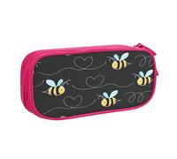 EdsfFehs Cassa di matita della chiusura lampo di doppio strato della stampa di volo dell'ape di grande capacità, multi portatile, rosa, Taglia unica, Set di zaini per la scuola