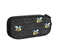 EdsfFehs Cassa di matita della chiusura lampo di doppio strato della stampa di volo dell'ape di grande capacità, multi portatile, Nero , Taglia unica, Set di zaini per la scuola