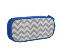 EdsfFehs Cassa grigia della matita della chiusura lampo di doppio strato della stampa della banda di onda di grande capacità, multi portatile, Blu, Taglia unica, Set di zaini per la scuola