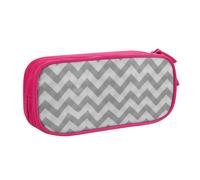 EdsfFehs Cassa grigia della matita della chiusura lampo di doppio strato della stampa della banda di onda di grande capacità, multi portatile, rosa, Taglia unica, Set di zaini per la scuola