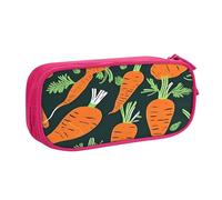 EdsfFehs Cassa senza cuciture della matita della chiusura lampo di doppio strato della stampa del modello felice della carota di grande capacità, multi portatile, rosa, Taglia unica, Set di zaini per