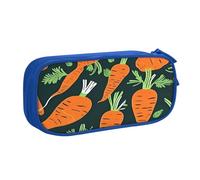 EdsfFehs Cassa senza cuciture della matita della chiusura lampo di doppio strato della stampa del modello felice della carota di grande capacità, multi portatile, Blu, Taglia unica, Set di zaini per