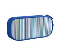 EdsfFehs Cassa verticale della matita della chiusura lampo di doppio strato della stampa delle strisce di grande capacità, multi portatile del, Blu, Taglia unica, Set di zaini per la scuola