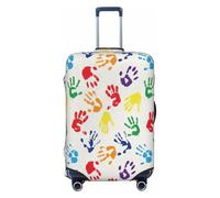 EdsfFehs Copertura per bagagli colorata con stampa arcobaleno a forma di mano, alla moda, lavabile, resistente ai graffi, Nero , L