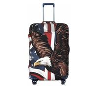 EdsfFehs Copertura per bagagli con aquila con bandiera USA, alla moda, lavabile, resistente ai graffi, Nero , L