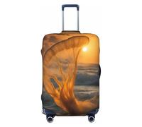 EdsfFehs Copertura per bagagli con stampa a coda di sirena, alla moda, lavabile, resistente ai graffi, Nero , S