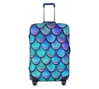 EdsfFehs Copertura per bagagli con stampa a squame di pesce, alla moda, lavabile, resistente ai graffi, Nero , L