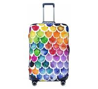 EdsfFehs Copertura per bagagli con stampa a squame di sirena, alla moda, lavabile, resistente ai graffi, Nero , XL