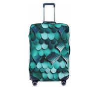 EdsfFehs Copertura per bagagli con stampa a squame di sirena, alla moda, lavabile, resistente ai graffi, Nero , L