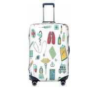 EdsfFehs Copertura per bagagli con stampa astratta, biologia, chimica 4, alla moda, lavabile, resistente ai graffi, Nero , L