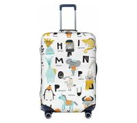 EdsfFehs Copertura per bagagli con stampa dell'alfabeto, alla moda, lavabile, resistente ai graffi, Nero , L
