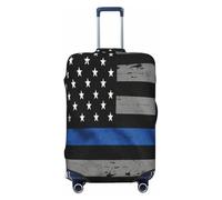 EdsfFehs Copertura per bagagli con stampa di bandiera blu sottile, alla moda, lavabile, resistente ai graffi, Nero , L