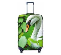 EdsfFehs Copertura per bagagli con stampa di foglie verdi, protezione per valigie alla moda, lavabile, resistente ai graffi, Nero , XL