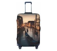 EdsfFehs Copertura per bagagli con stampa di notte di Venezia, alla moda, lavabile, resistente ai graffi, Nero , S