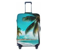 EdsfFehs Copertura per bagagli con stampa di palme da spiaggia, alla moda, lavabile, resistente ai graffi, Nero , L