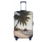 EdsfFehs Copertura per bagagli con stampa di palme sulla spiaggia, alla moda, lavabile, resistente ai graffi, Nero , L