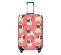 EdsfFehs Copertura per bagagli con stampa di un cucciolo di carlino, alla moda, lavabile, resistente ai graffi, Nero , M