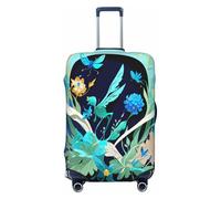 EdsfFehs Copertura per bagagli con stampa libellula blu, protezione per valigie alla moda, lavabile, resistente ai graffi, Nero , L