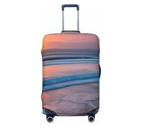 EdsfFehs Copertura per bagagli con stampa tramonto spiaggia, protezione per valigie alla moda, lavabile, resistente ai graffi, Nero , L