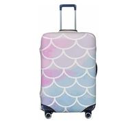 EdsfFehs Copertura per valigia colorata con stampa a squame di sirena, lavabile, leggera, alla moda per una facile identificazione, Nero , XL