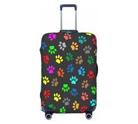 EdsfFehs Copertura per valigia colorata con stampa di zampe di cane, lavabile, leggera, alla moda per una facile identificazione, Nero , M