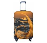 EdsfFehs Copertura per valigia con stampa a coda di sirena, lavabile, leggera, alla moda per una facile identificazione, Nero , M