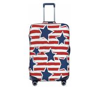 EdsfFehs Copertura per valigia con stampa a stelle rosse e bianche, lavabile, leggera, alla moda per una facile identificazione, Nero , S