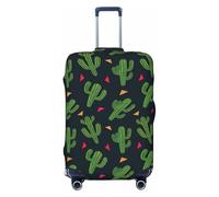 EdsfFehs Copertura per valigia con stampa artistica di cactus, lavabile, leggera, alla moda per una facile identificazione, Nero , S