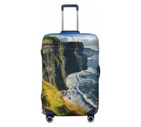 EdsfFehs Copertura per valigia con stampa di Clare The Cliffs della contea di Irlanda all'aperto, lavabile, leggera, alla moda per una facile identificazione, Nero , XL