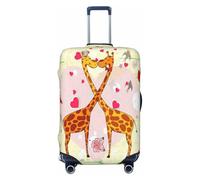 EdsfFehs Copertura per valigia con stampa di giraffa, cuore, fiore, farfalla, lavabile, leggera, alla moda per una facile identificazione, Nero , S