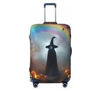 EdsfFehs Copertura per valigia con stampa di ragni e fantasma di Halloween, lavabile, leggera, alla moda per una facile identificazione, Nero , M