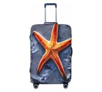 EdsfFehs Copertura per valigia con stampa di stelle marine, lavabile, leggera, alla moda per una facile identificazione, Nero , S