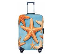 EdsfFehs Copertura per valigia con stampa di stelle marine, lavabile, leggera, alla moda per una facile identificazione, Nero , S