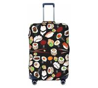 EdsfFehs Copertura per valigia con stampa di sushi giapponese, lavabile, leggera, alla moda per una facile identificazione, Nero , S