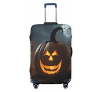 EdsfFehs Copertura per valigia con stampa di zucca fantasma, lavabile, leggera, alla moda per una facile identificazione, Nero , M